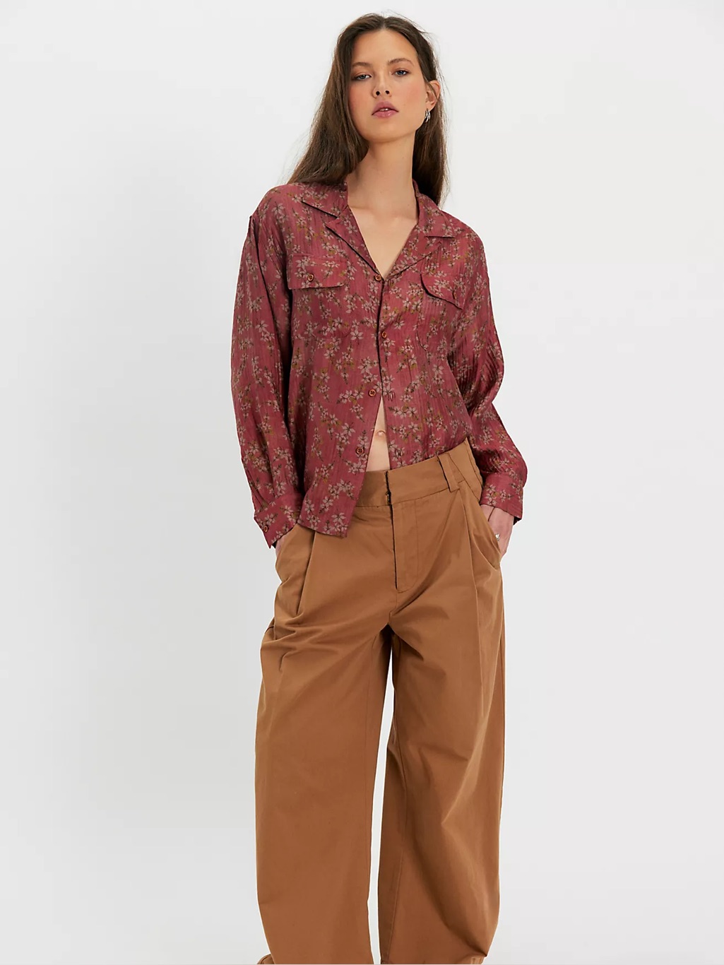 Found Floral Moss Camp Shirt